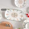 Hegawa House 12-inch Retro Fan Leaf Ceramic Fish Plate