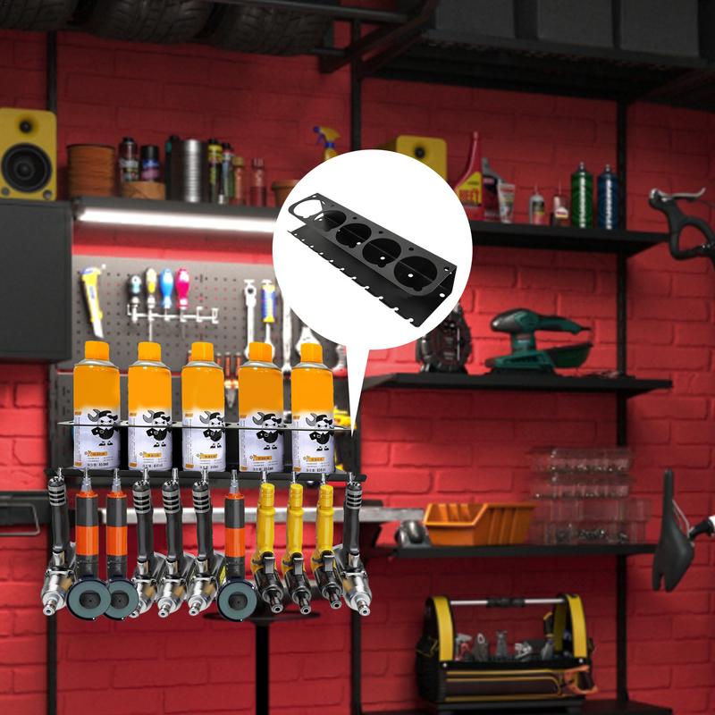 Spray Bottle Holder Rack Wall Mounted Storage Rack Spray Can Holder Rack Heavy Duty Organizer Tool Steel 5 Holes Bottle Holder