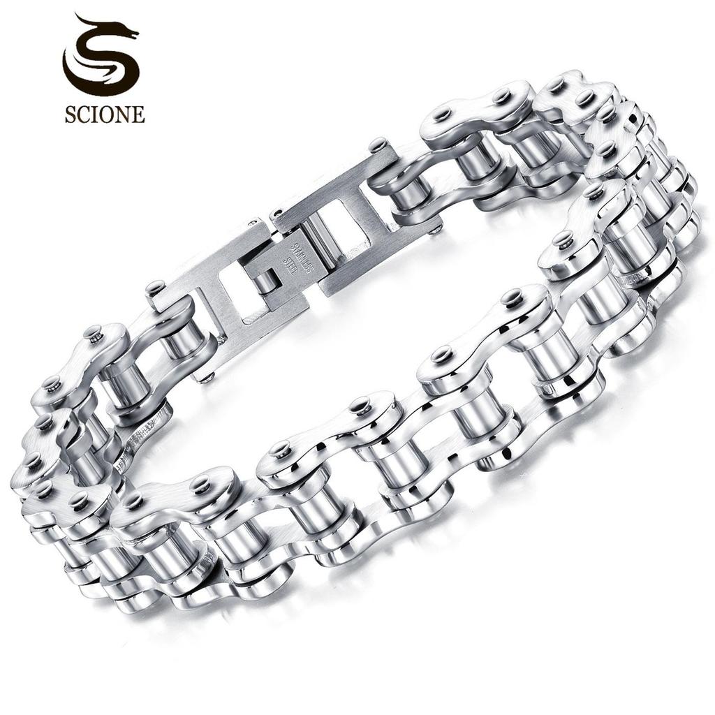 SCIONE Bracelet Men's Bracelet Rock Personalized Motorcycle Chain Bicycle Bracelet