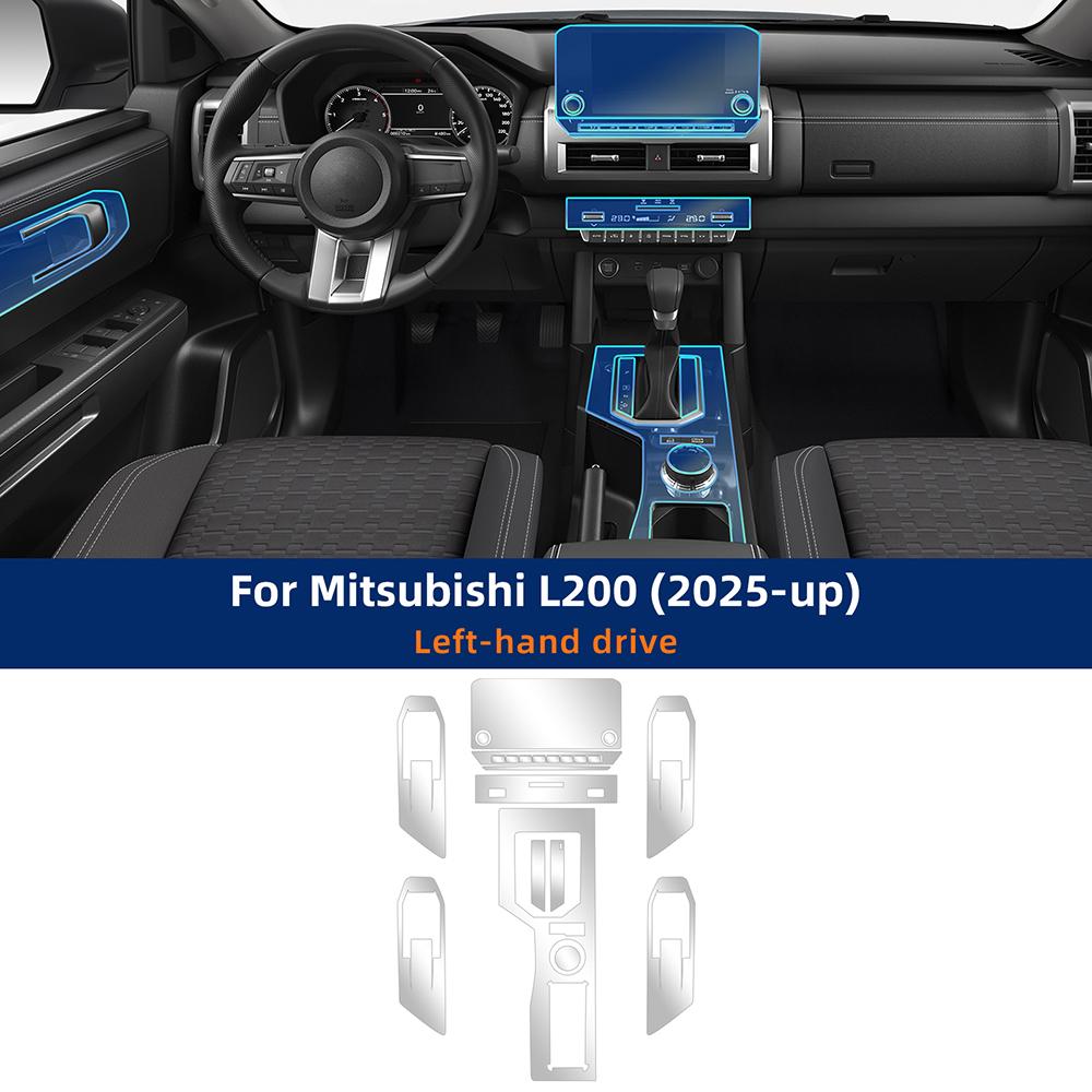 For MITSUBISHI L200 2025-UP Interior TPU Protective Film Cover Anti-Scratch Navigation Screen Automotive Gear Panel Film