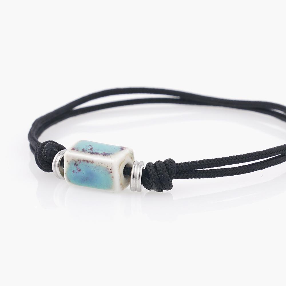 Jbans Classic Color Touch Ceramic Cube Pendant String Bracelet (C2501Ac1255_Bk)