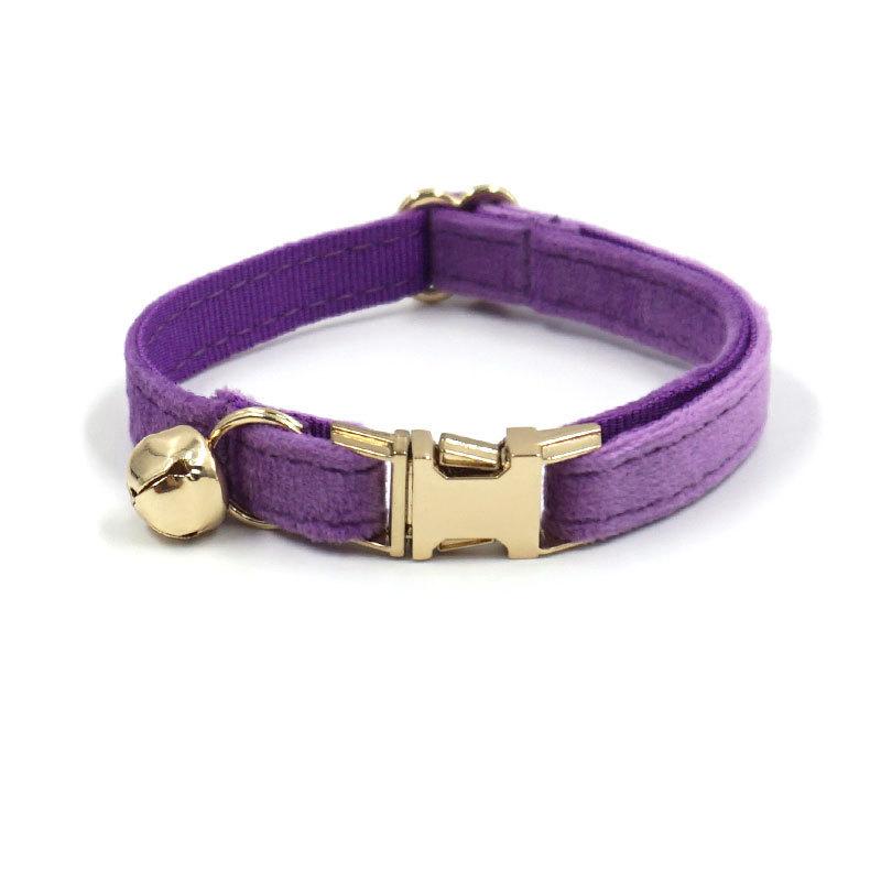 Cat Collar With Solid Color And Bell Decoration For Indoor And Outdoor Use