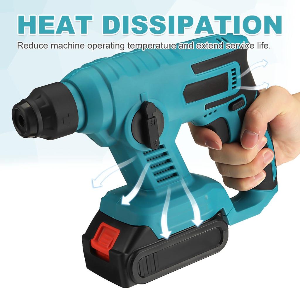Multifunction ordless Electric Rotary Hammer 7500mAh Hammer Impact Drill Power Tool For Battery With LED 21V