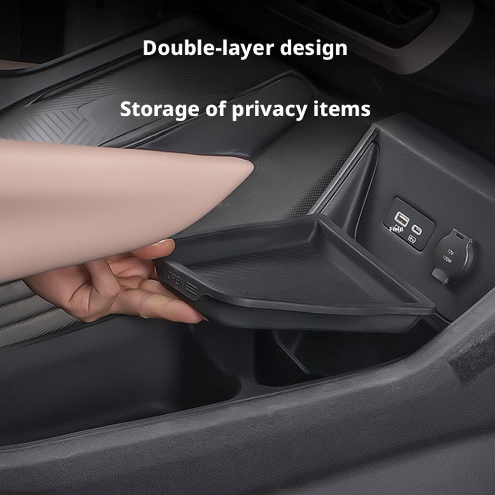For BYD Seagull Central Control Storage Box Armrest Double Storage Storage Box Silicone Interior Supplies Car Accessories Tools