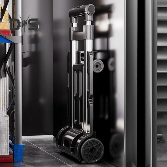Folding Hand Truck with Wheels 110lbs Load-capacity Rustproof Corrosion Resistant Collapsible Trolly Portable Dolly Luggage Cart