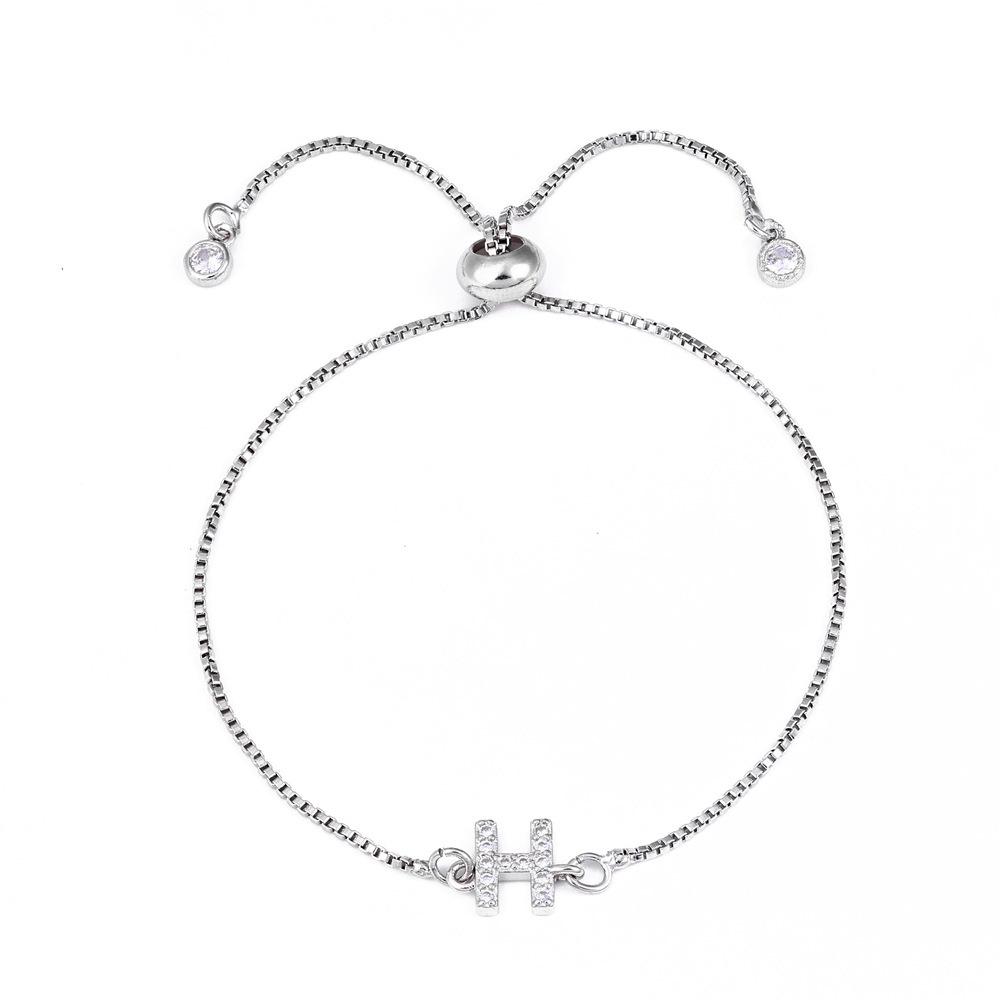 18K Gold Letter Knot Bracelet: Japanese-Korean Fashion for Women