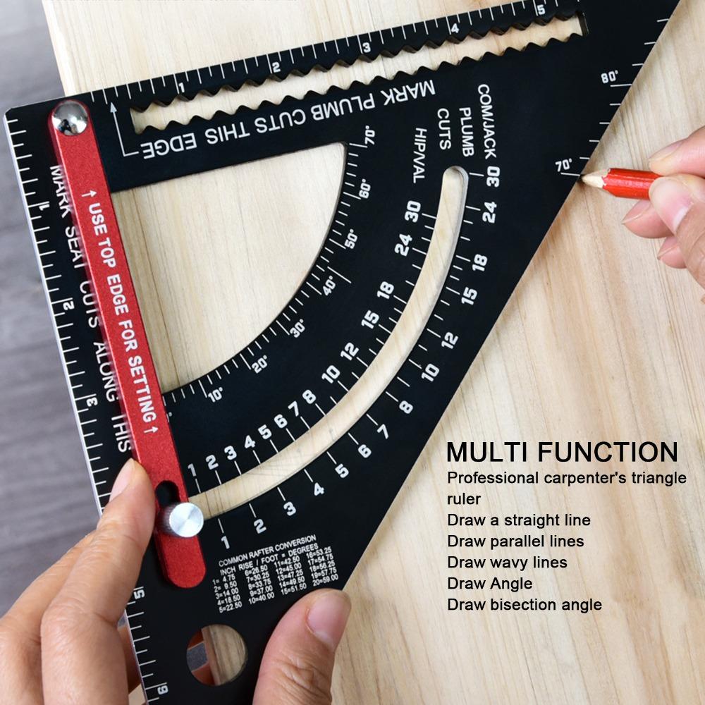 Adjustable Angle Woodworking Triangle Ruler 7 Inch Adjustable Rafter Framing Square Framing