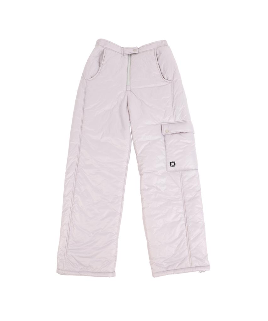 NOMINICAL Puffy Lightweight Snow Padded Cargo Jogger Pants (Light Grey)