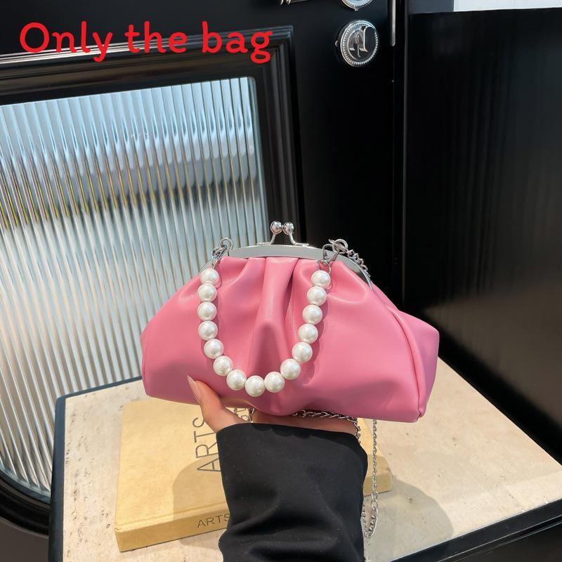 Pu Cloud Bag For Women With Simulated Pearl Chain Decoration For Casual Daily Use