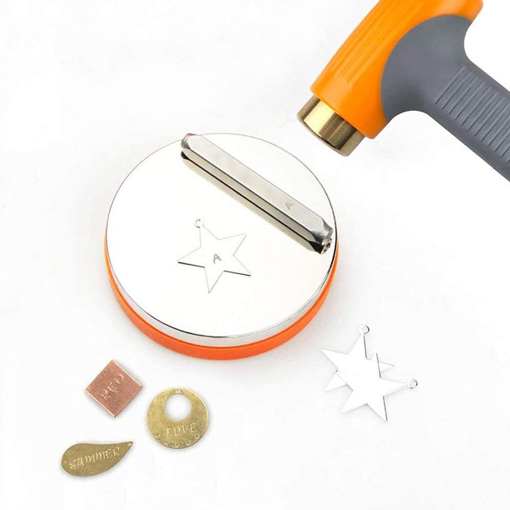 Professional Metal Block with Rubber Base Jewelry Stamping and Metalworking Hammer Hammering Plate Jewelry Tool