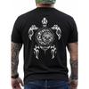 Men's Maori Tribal Tee- Black Polynesian Haka Dance Graphic Featuring Turtle& Tribal Designs, Short Sleeve New Zealand Cultural Clothing