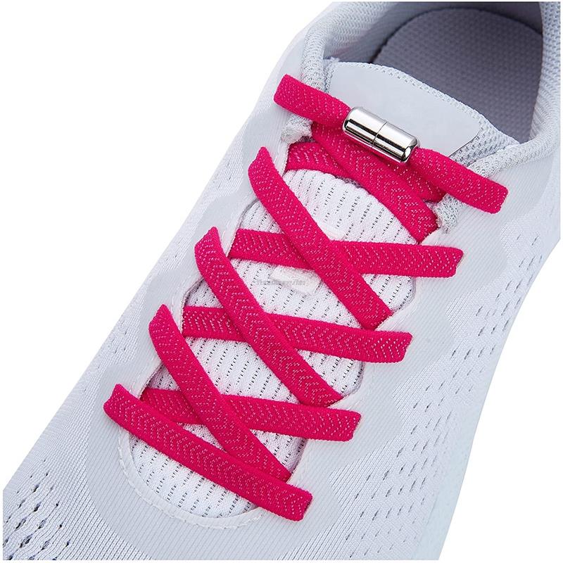 Elastic Laces Sneakers 8mm Wide Flat Rubber Bands Shoelaces Without ties Adult Kids Tennis No Tie Shoe laces Shoes Accessories