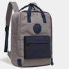 Farbblock-Rucksack mit Fronttasche und gepolsterten Schultergurten