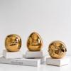 Gold-plated Ceramic Gold Face Ornaments Creative Home Furnishings Simple Living Room Office Desktop Ornaments Ceramic Crafts