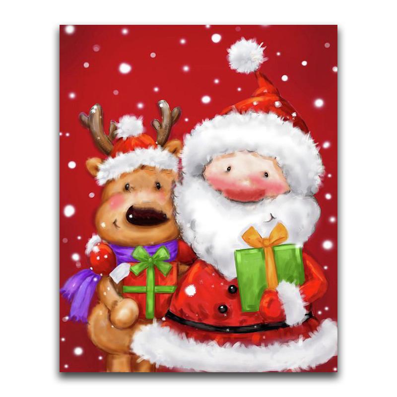 5D DIY Diamond Painting Happy Santa Claus Diamond Embroidery Cross Stitch Kit Full Rhinestone Mosaic Home Decor