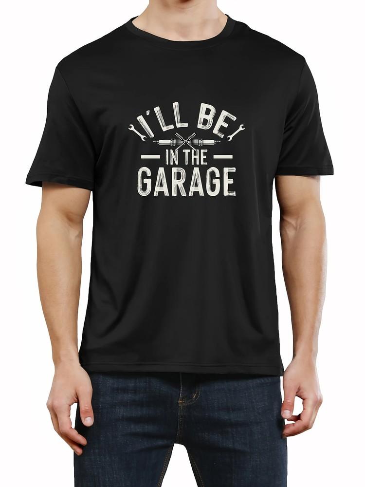 Mens Garage Print Tee Shirt - Comfortable & Lightweight Short Sleeve Graphic Tee Unisex T-Shirt S