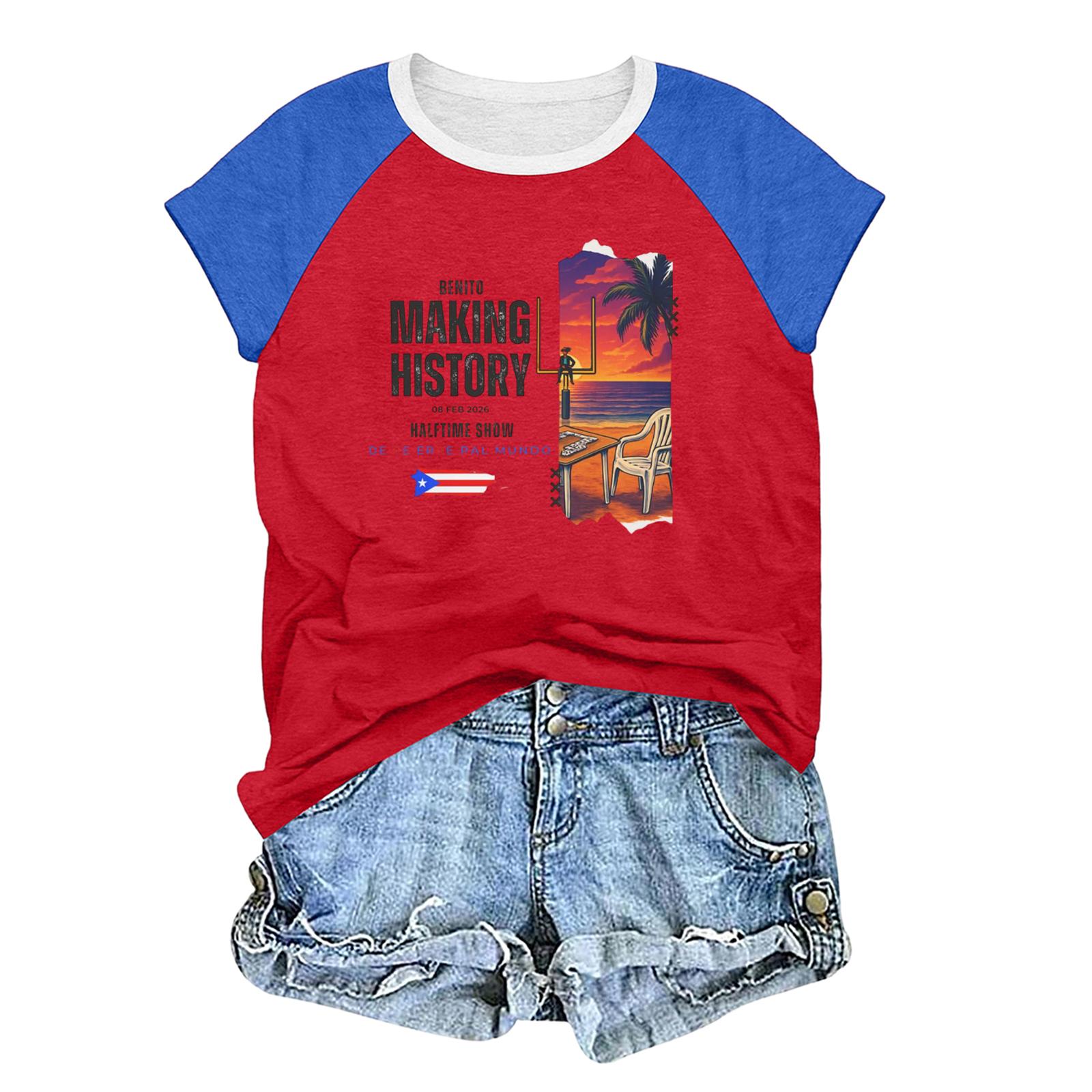 Unisex casual and fashionable short sleeved printed T-shirt top L