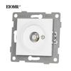 EIOMR EU Standard Wall Power Sockets White Crystal Glass Panel 16A Usb TV RJ45 Wall Switch Usb Outlets Module DIY for Round Box