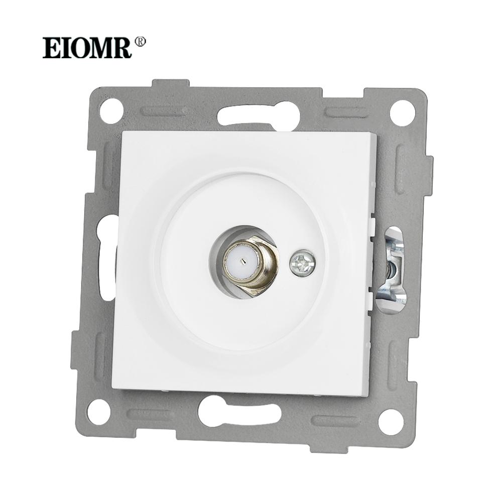 EIOMR EU Standard Wall Power Sockets White Crystal Glass Panel 16A Usb TV RJ45 Wall Switch Usb Outlets Module DIY for Round Box