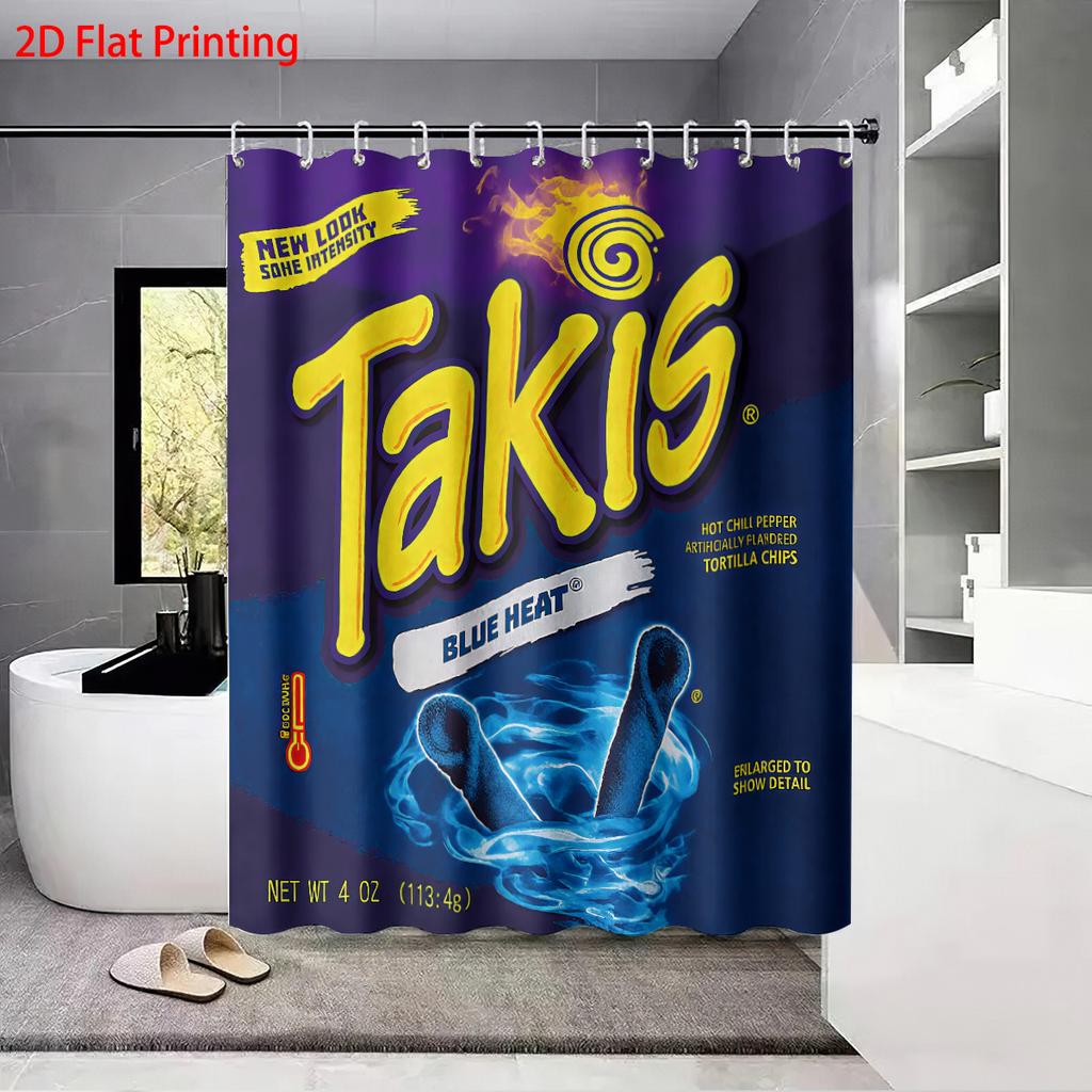 1Pc Taxi Fun Letter Print Waterproof Shower Curtain Partition Privacy Hanging Curtain 12 Hooks Multiple Sizes Machine Washable