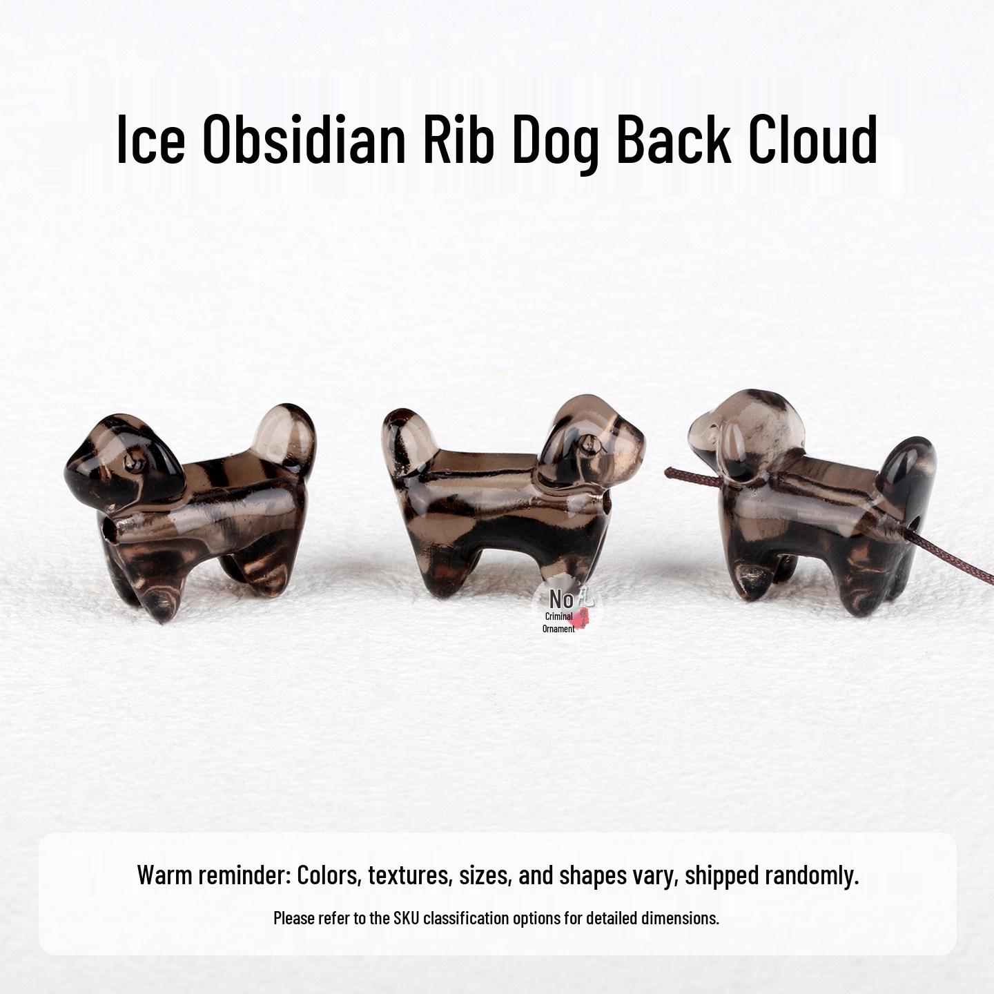 Silver Obsidian Rib Dog Carved Bracelet Beads – Crystal Jewelry Accessories