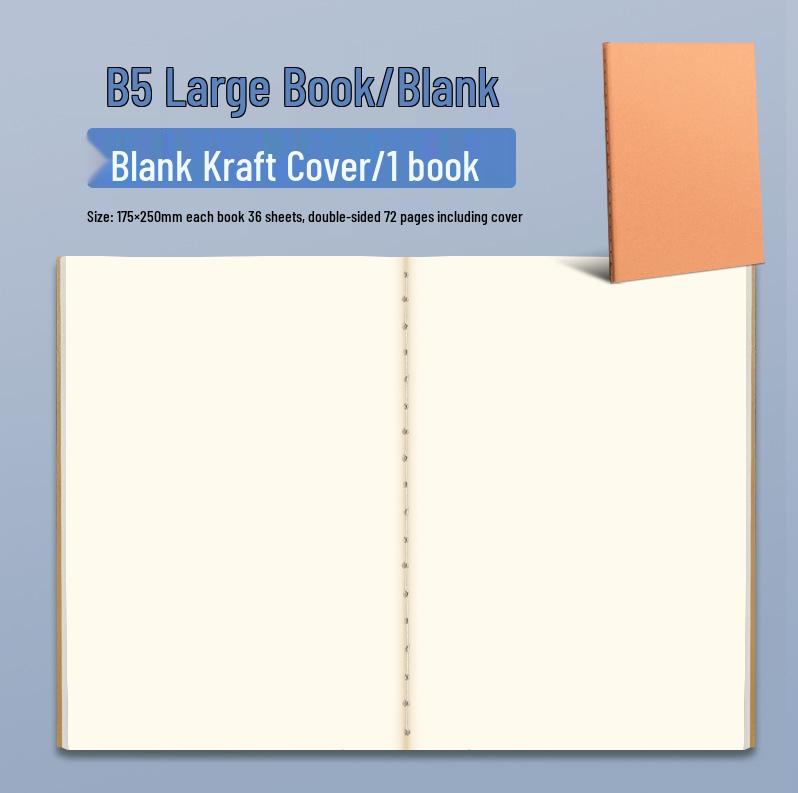 A5 Softcover Lined Kraft Paper Notebook for Students