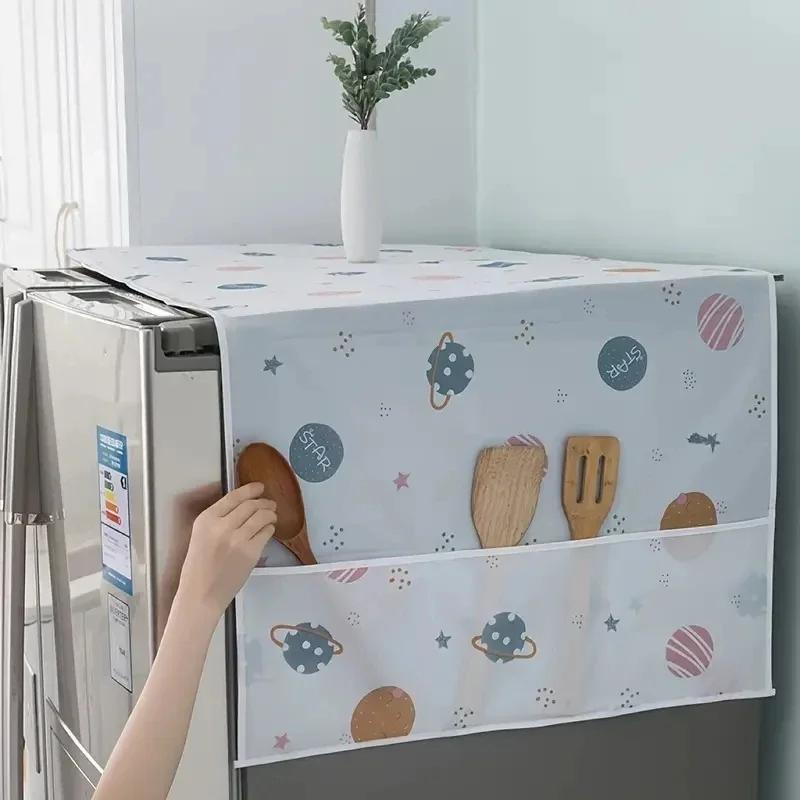Refrigerator Washing Machine Cover Cloth Dust Proof Oil Proof Household Storage Refrigerator Cover Towel
