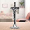 Catholic   Hand Made Zinc Alloy Metal Vertical Catholic Crucifix Wall   with Removable Base