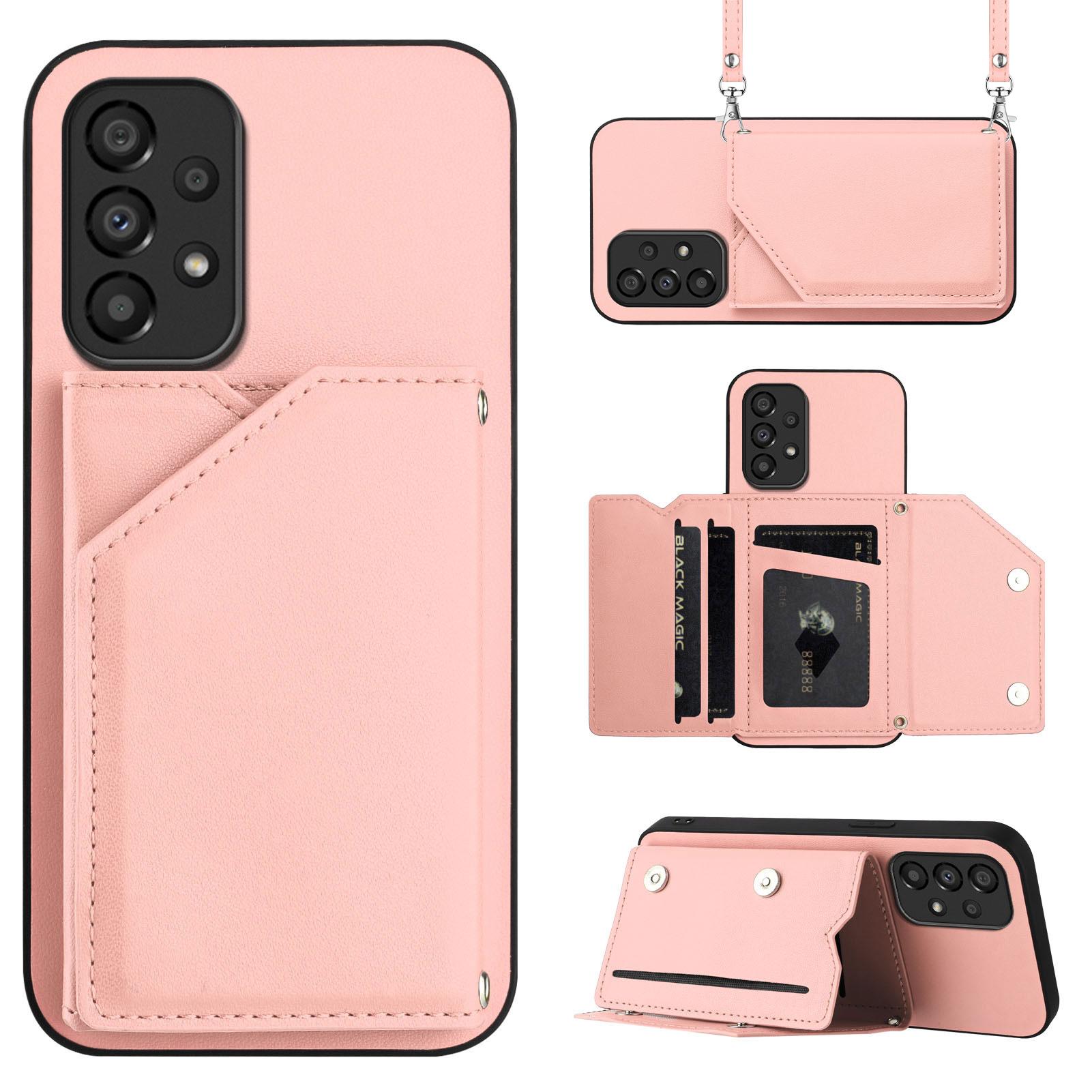 

Чохол-гаманець з тримачем для карток та підставкою для Samsung Galaxy A33 5G, силіконове покриття PU TPU, з ремінцем на плече