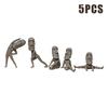 Creative Moai Statue Set Easter Island Moai Sculpture PVC Stretching Exercise Moai Decor Mini Desk Figurines Desktop Decoration