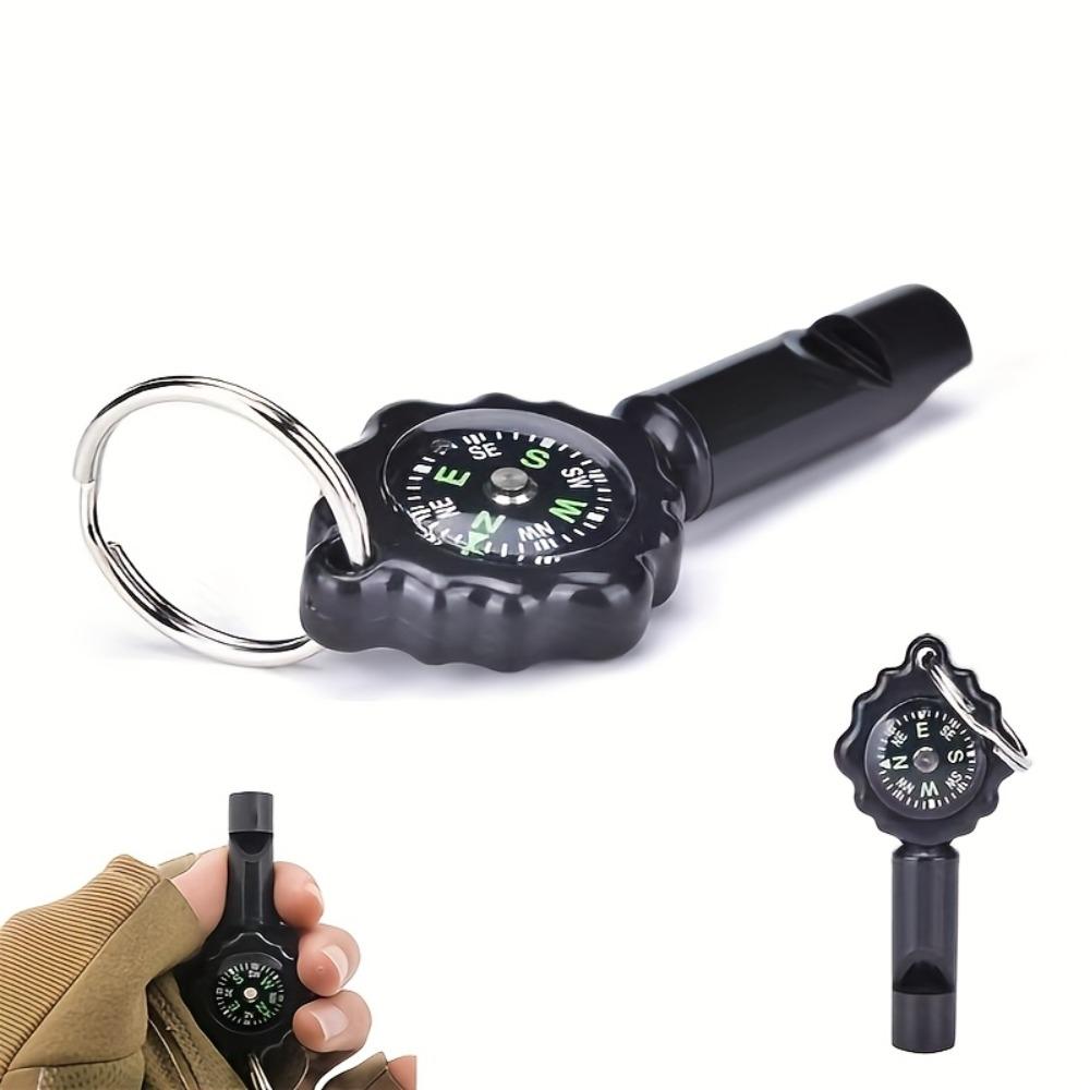 2-in-1 Camping Whistle Compass - Portable Outdoor Survival Gear with High-Precision Direction Indicator, Lightweight and Easy to Carry