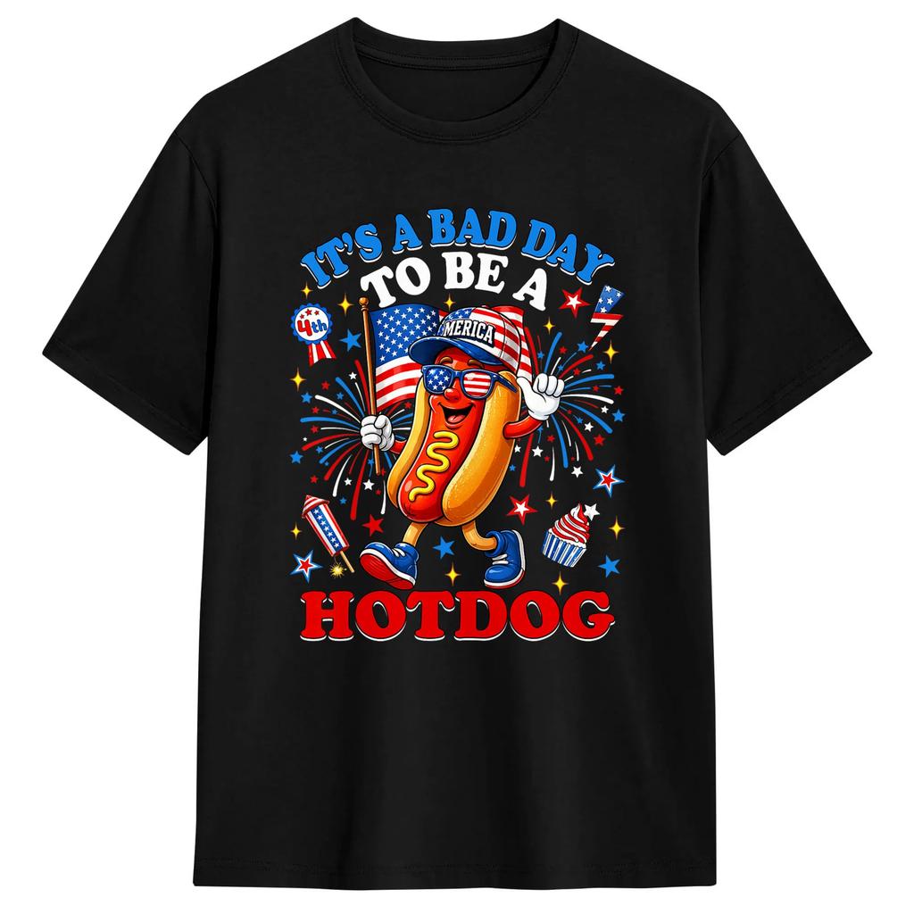 Bad Day To Be A Hot Dog Hot Dog Lover T Shirt Beach Y2k Basic Tshirts 100 Cotton Fashion Tshirt For Unisex Casual Tops