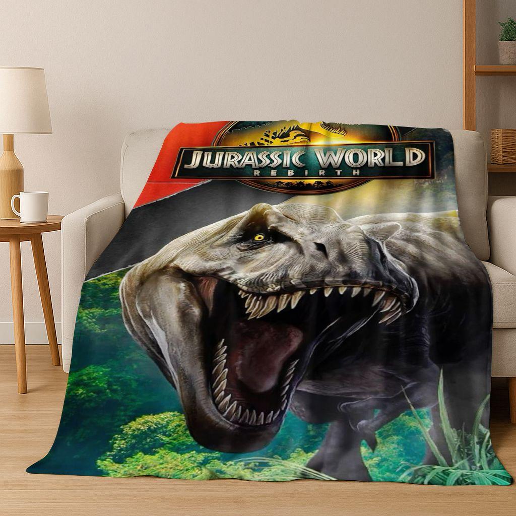 Classic Jurassic Park Dinosaur Movie Tyrannosaurus Rex Flannel Blanket,Cozy Soft Throw Blanket for Home Bedroom Bed Sofa Cover