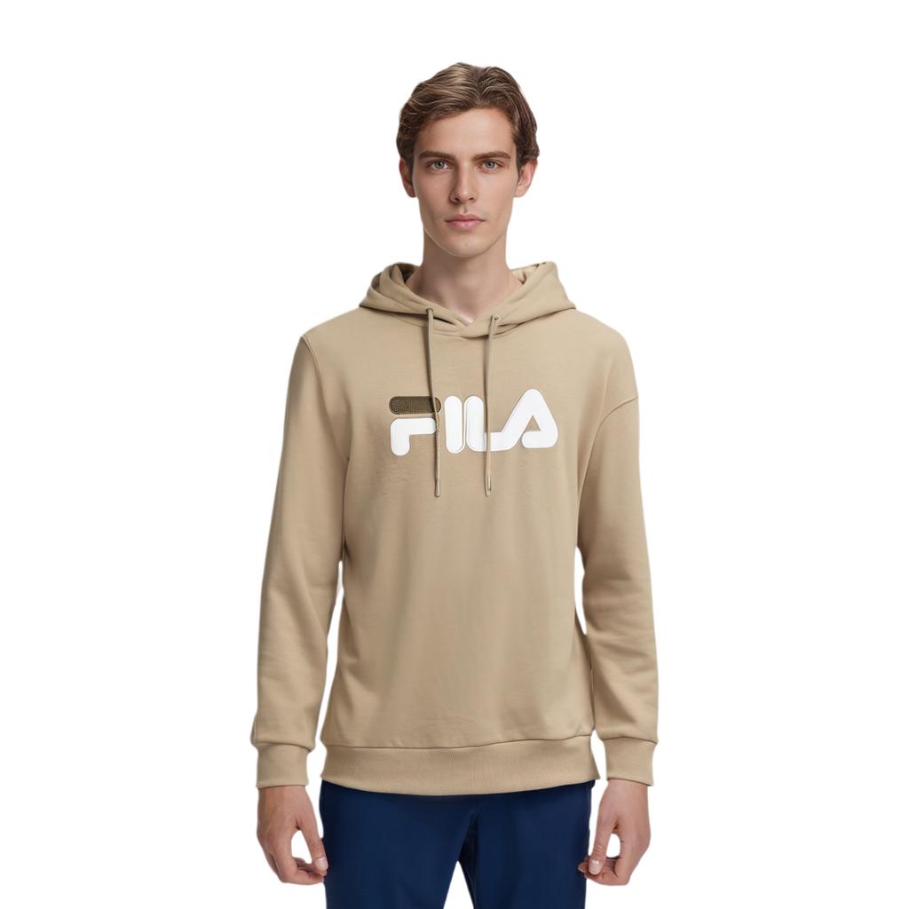 FILA 2023 Winter New Knit Hoodie Fashion Casual Loose Solid Color American Knit Sweatshirt Couple Style Unisex hoodies Khaki Gray F51U348297F-LK