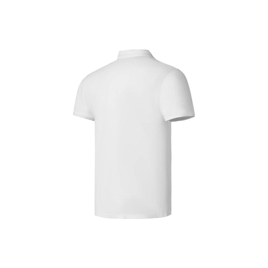 Li Ning Plain Logo Print Short Sleeve Polo Shirt Men tops White APLS069-8