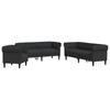 Vidaxl 3-Cz. Living Room Set, Black, Upholstered In Fabric