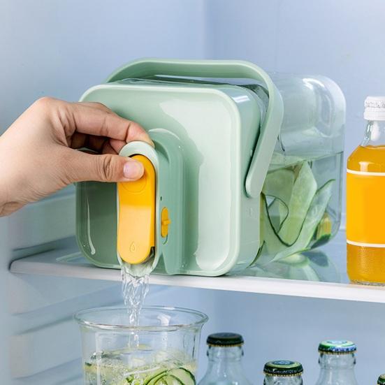 2.3L Cold Kettle Drink Dispenser with Spigot Leakproof Sealed Fruit Infuser Beverage Container for Fridge Seal Filter Faucet Outdoor Use