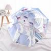 1pc Cherry Blossom Snowy Girl Automatic Opening/Closing Outdoor Umbrella - Portable Tri-Fold Design with 8-Rib Iron Frame, Perfect for Outdoor Us