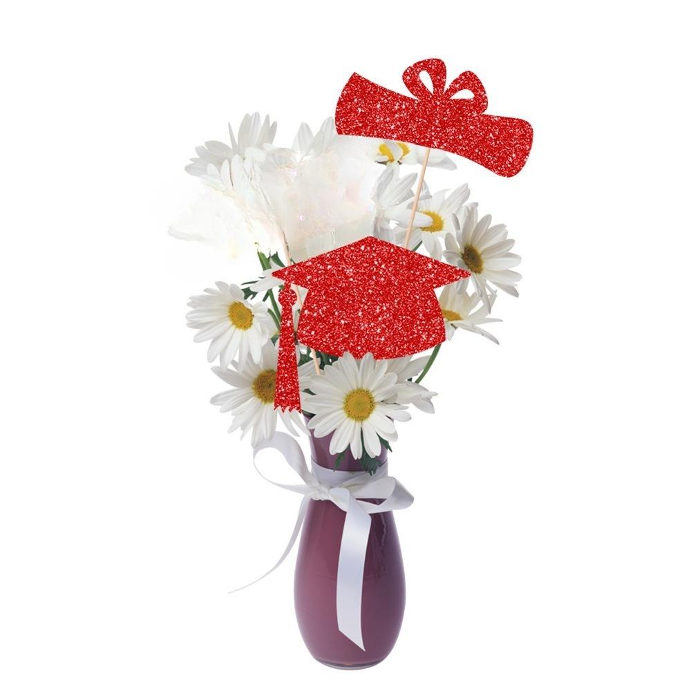 12pcs Graduation Ceremony Party Decoration Supplies, Vase Plugin, Graduation Season Venue Decoration Props