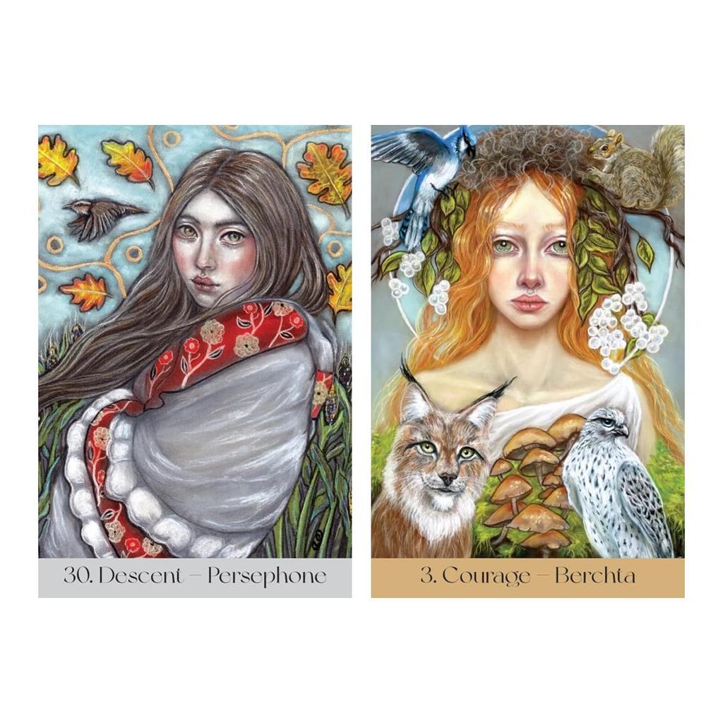 Kancharo 45-Card Oracle Card Set, Tarot Readings [Maidens of the Wheel], Includes Basic Instructions and Pouch (Japanese) (Authentic)