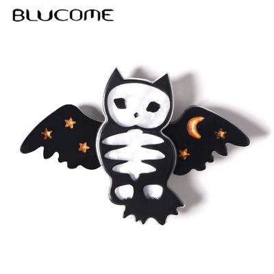 Handmade Safety Pins Custom Halloween Owl Brooches Bag Lapel Pin Cartoon Animal Badge Jewelry Gift for Kids Friends