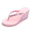 Fashion Summer Platform Women Slippers High Heel Wedges Slides Sequins Rhinestones Ladies Flip Flops Casual Female Sandals Sexy Shoes
