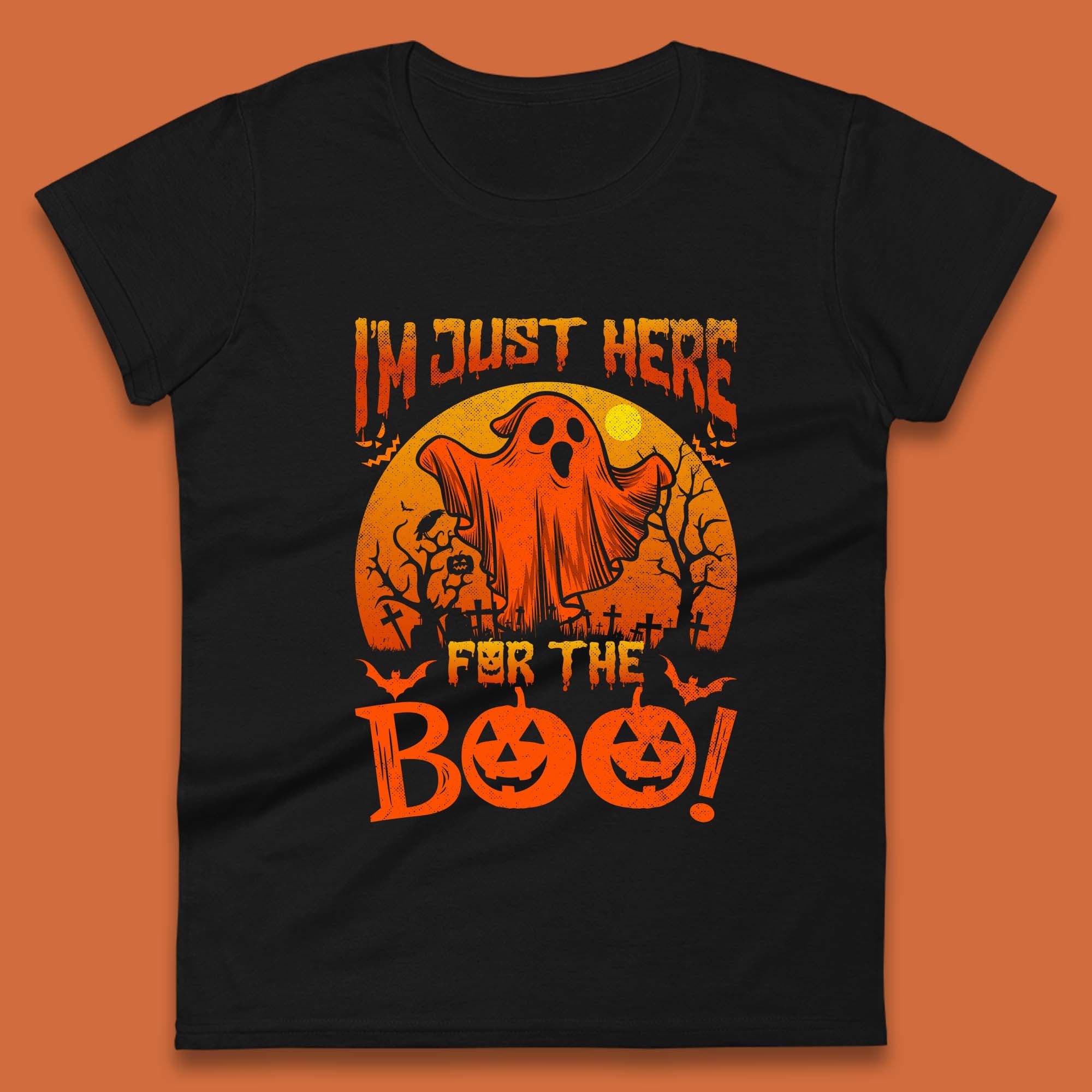 I m Here For The Boo Halloween Horror Scary Boo Ghost Spooky Season Womens Tee T Shirt Mens Tops Unisex Top 2XL