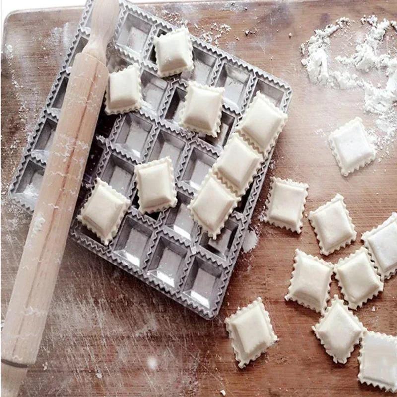 Aluminum Alloy Ravioli Maker, Double-Sided Dumpling Press Mold for Square & Round Shapes, Easy Clean Kitchen Tool