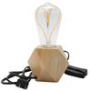 Rhombus Wood Table Lamp with E27 Screw Base and UK Three-Pin Plug