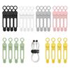 24 Pieces Silicone Cable Bands Elastic Ties Reusable Cord Binding Storage Organization Suitable USB Earphones Electrical Cords Desktop Office Kitchen