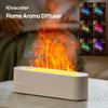 Ätherischer Öl-Aroma-Diffusor, Flammen-Luftbefeuchter, Ultraschall-Frischnebel, Diffusor mit Realistischem Feuer RGB, Nachtlicht