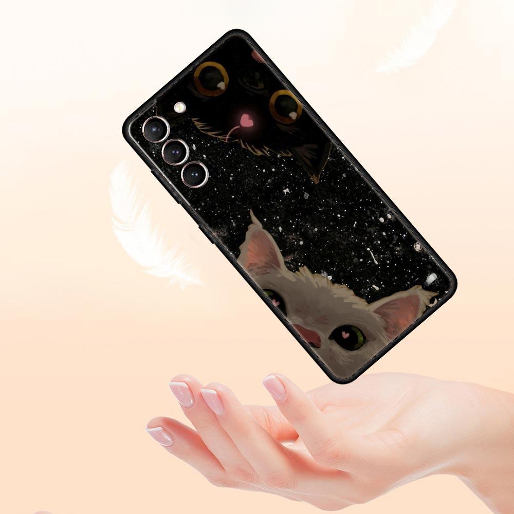 Cute Cat Phone Case for Samsung Galaxy S26 S25 S24 S23 S22 S20 S21 FE Ultra S25 Edge Plus 5G Soft TPU Cover Fundas Capas Bags