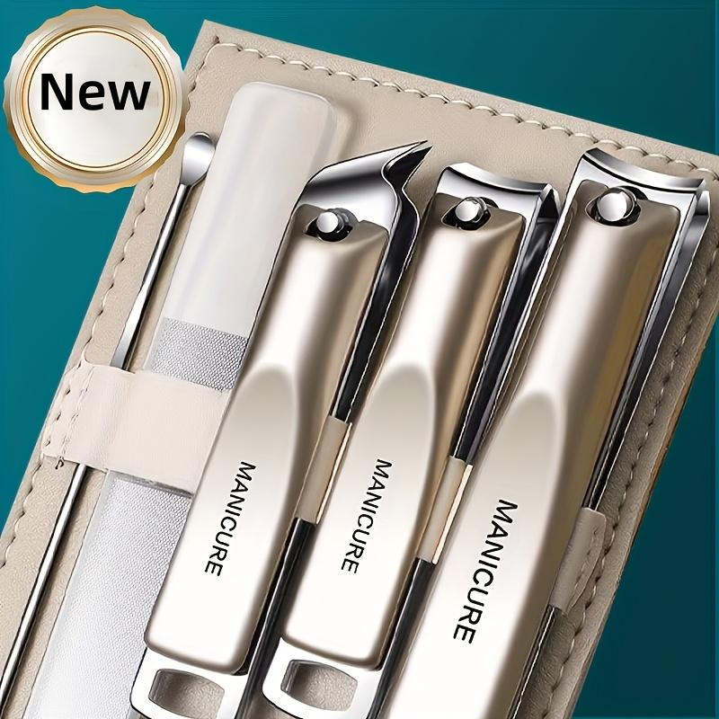 

5 шт. Профессиональный набор для маникюра и педикюра | Включает кусачки для ногтей, пилочку для ногтей и ушную палочку, Портативный футляр для хранения, Подходит для дома A Set