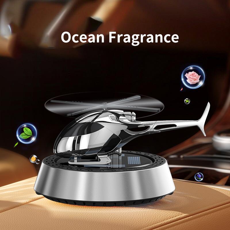 Car Mounted Perfume Solar Powered Rotating Aircraft Fragran Decoration Durable Fragran In the Car, High-end Car Acssories